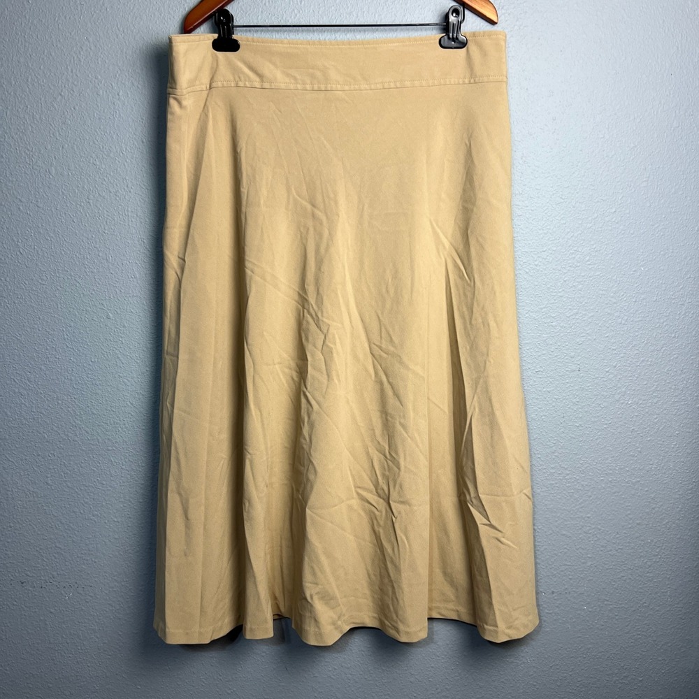 Adi Designs Intuitive Fashion XX Large Tan A‎ Line Midi Skirt Womens Flare Flowy